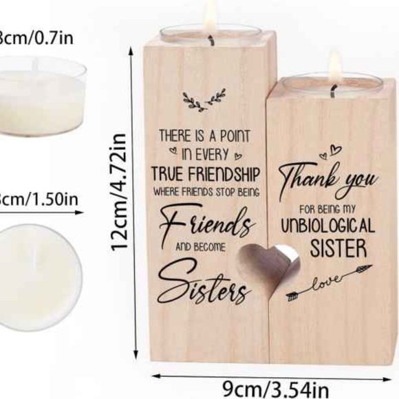 Women Thank You for Being My Un biological Sister Friendship Candle - Picture 5 of 5